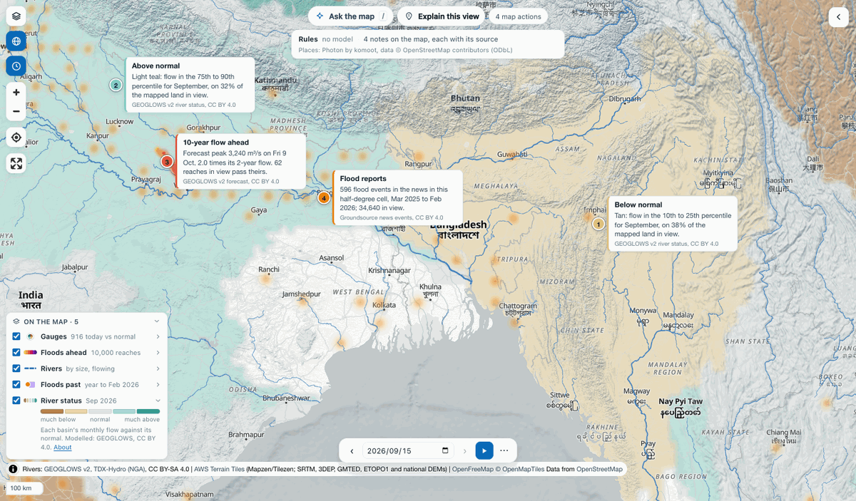 Explain this view: four notes over Bangladesh and northern India