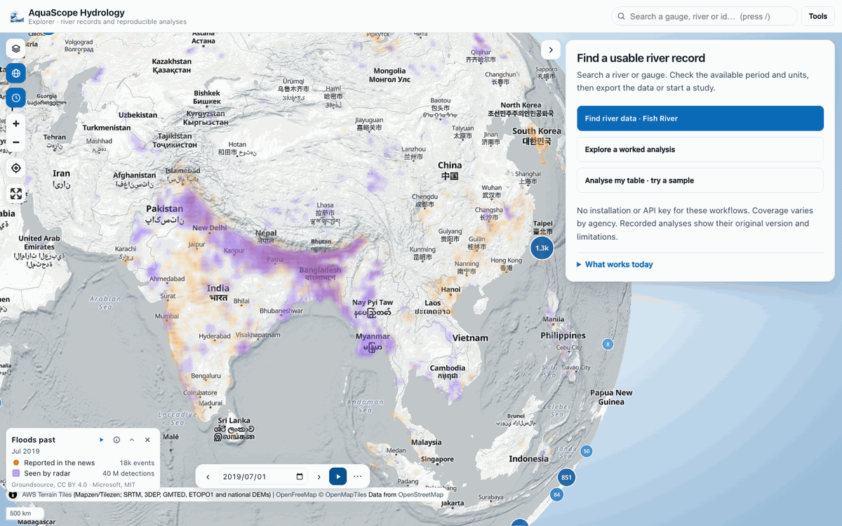 July 2019 replayed: radar sees the monsoon floods along the Ganges and the Brahmaputra